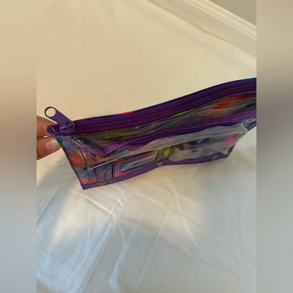 Lisa Frank Pencil Case Pouch Glamour Girl Guitar Rockstar Purple Vintage 2003